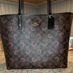 Coach Reversible City Tote with Moon Print Signatu
